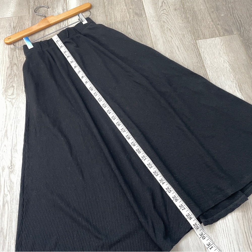 Reformation Ribbed Skirt molly knit midi womens Black xsmall minimalist - Picture 7 of 8